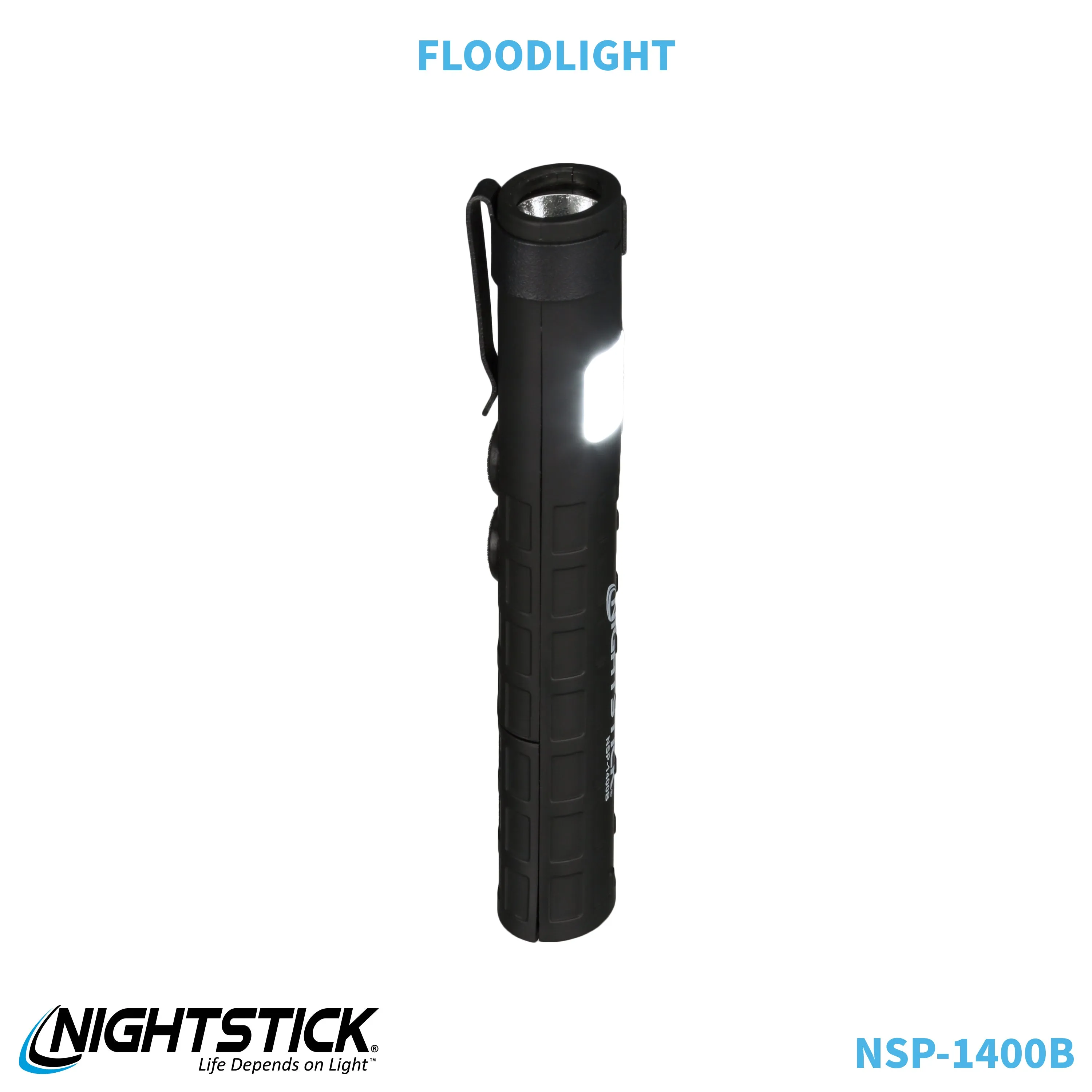 NSP-1400B: Dual-Switch Dual-Light Flashlight - 2 AAA