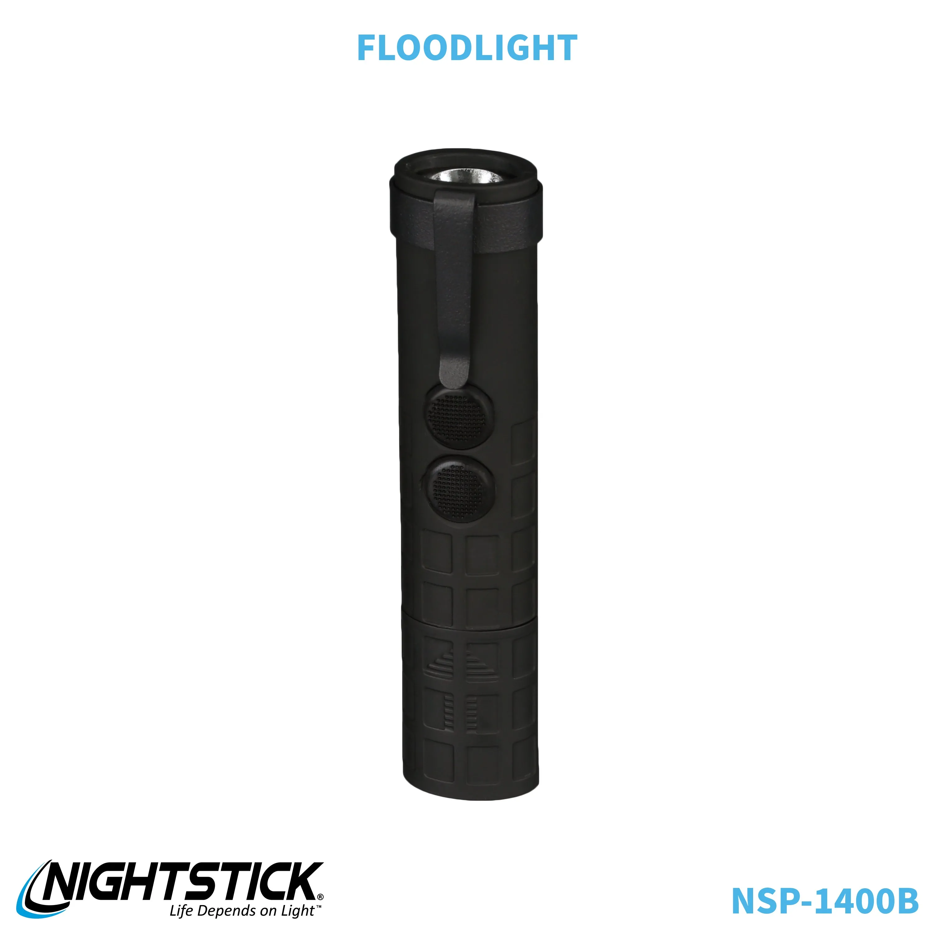 NSP-1400B: Dual-Switch Dual-Light Flashlight - 2 AAA