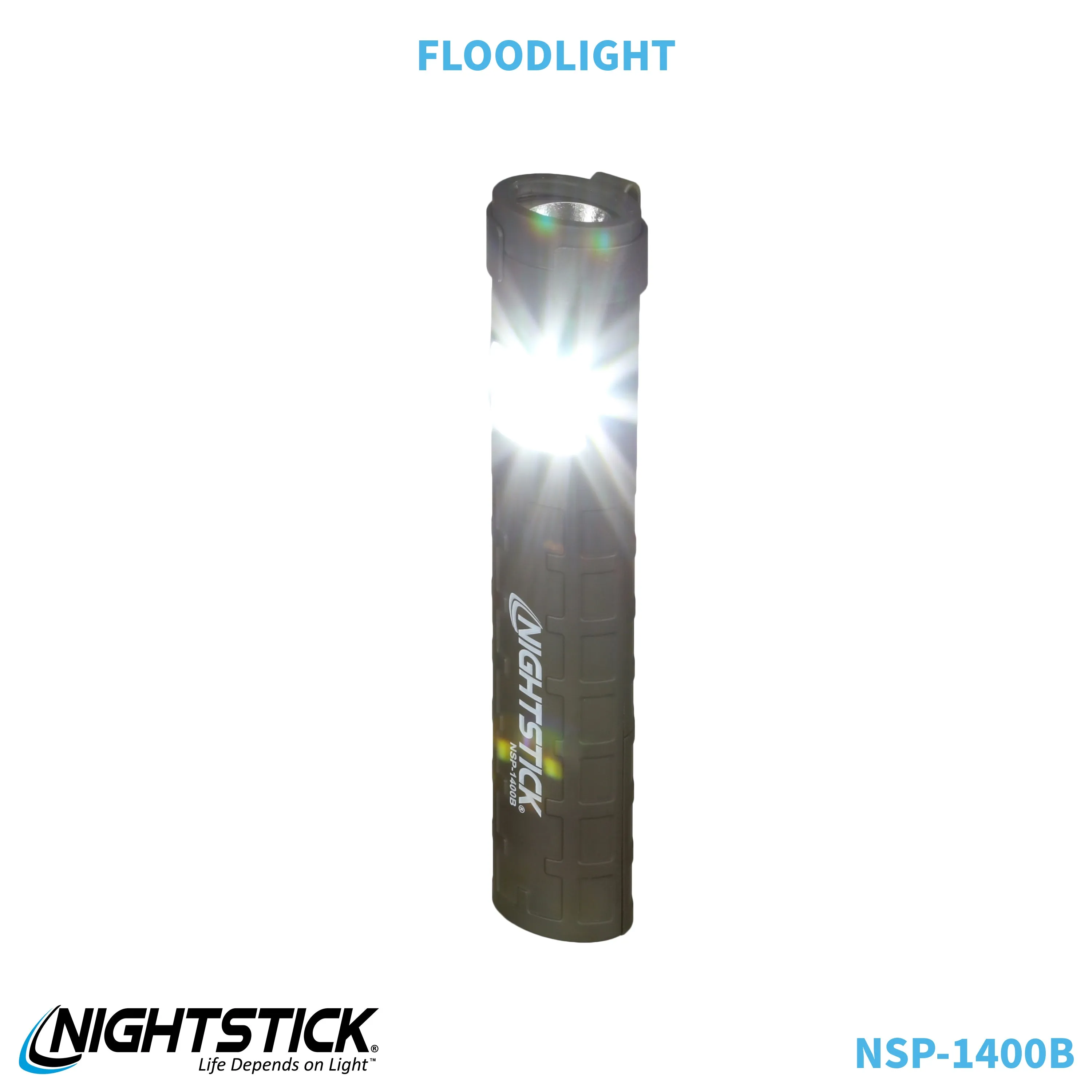 NSP-1400B: Dual-Switch Dual-Light Flashlight - 2 AAA