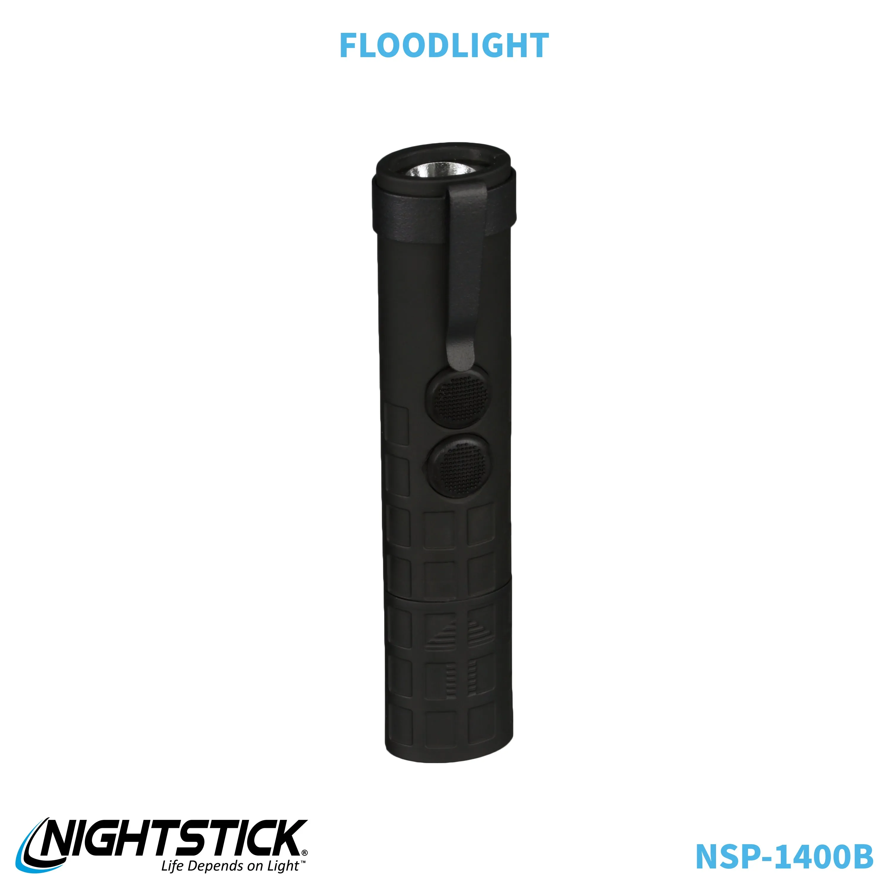 NSP-1400B: Dual-Switch Dual-Light Flashlight - 2 AAA