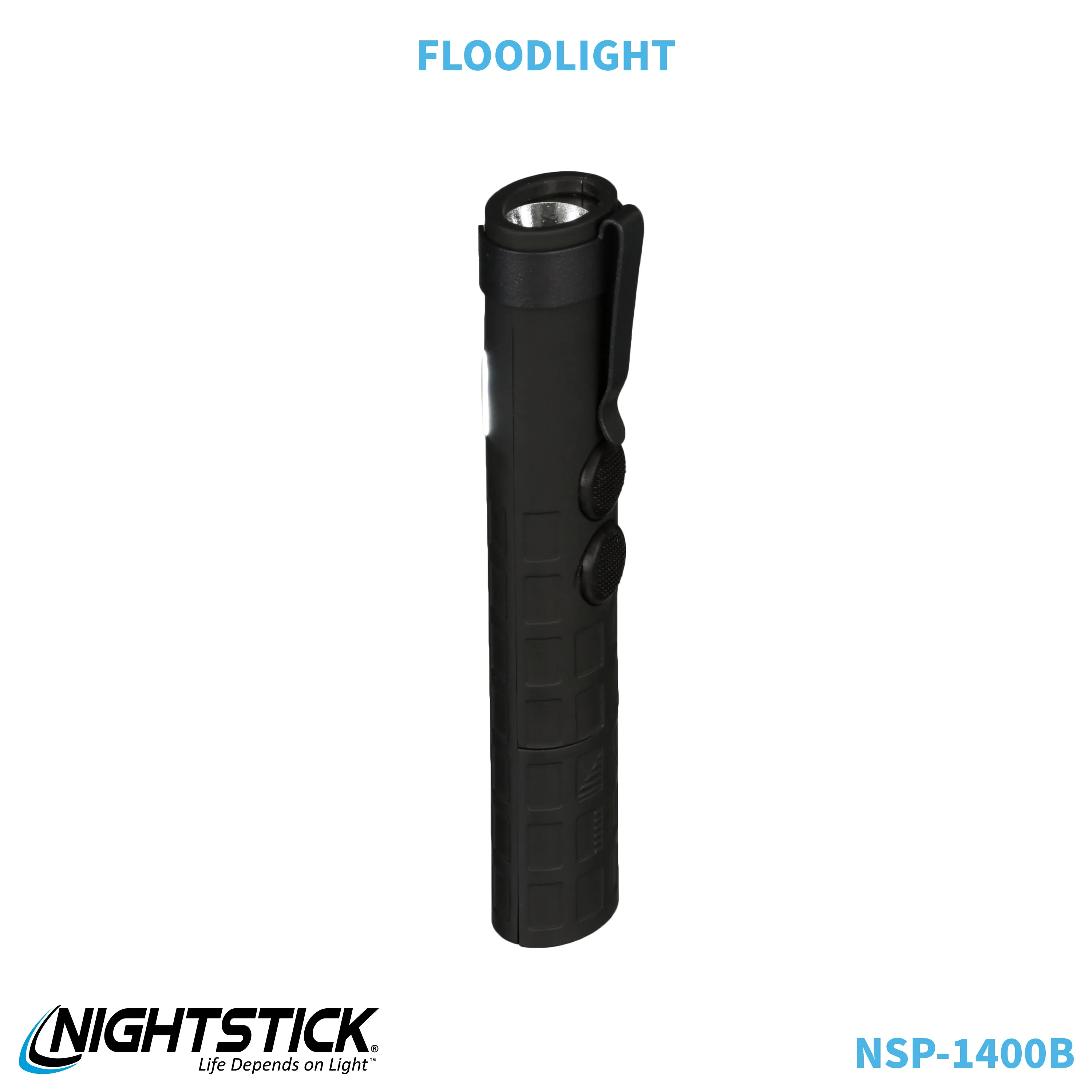 NSP-1400B: Dual-Switch Dual-Light Flashlight - 2 AAA