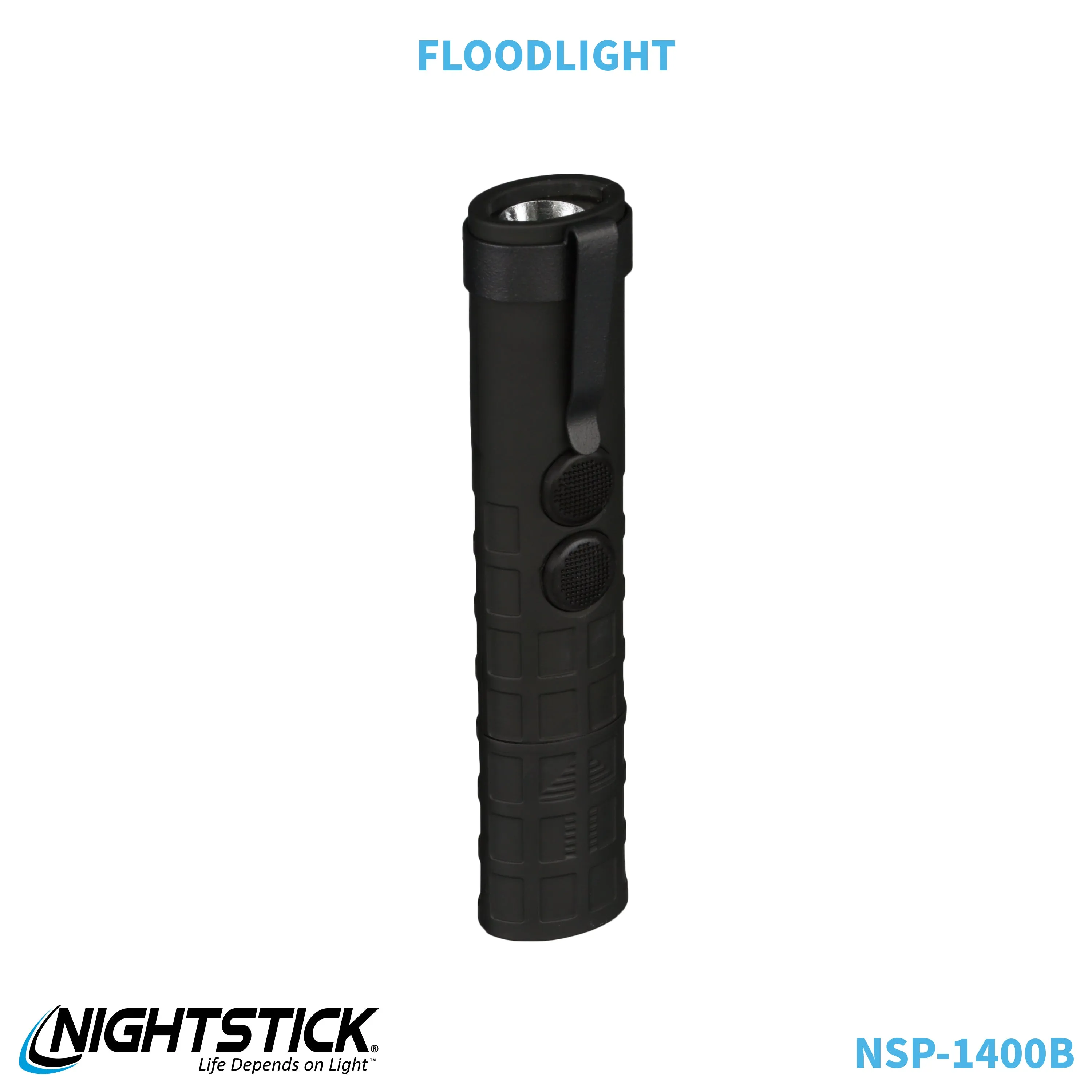 NSP-1400B: Dual-Switch Dual-Light Flashlight - 2 AAA