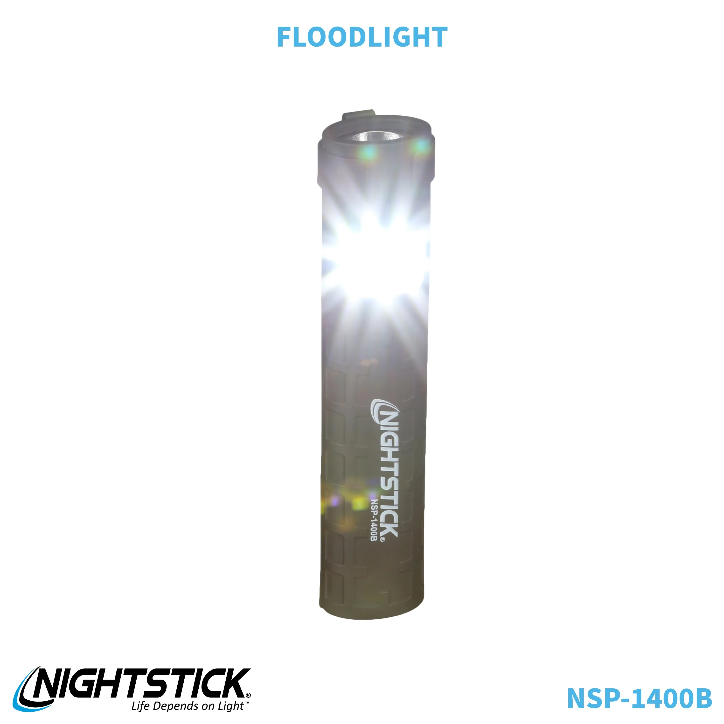 NSP-1400B: Dual-Switch Dual-Light Flashlight - 2 AAA