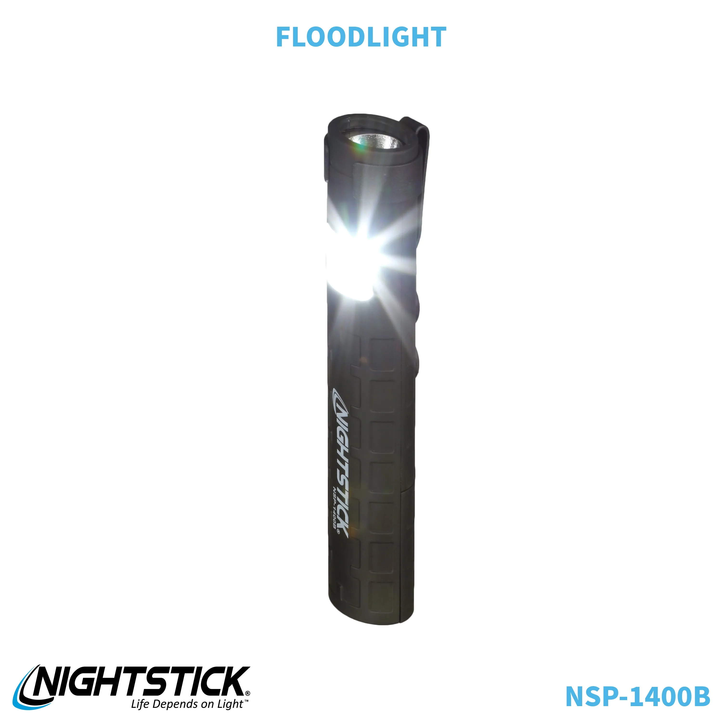 NSP-1400B: Dual-Switch Dual-Light Flashlight - 2 AAA