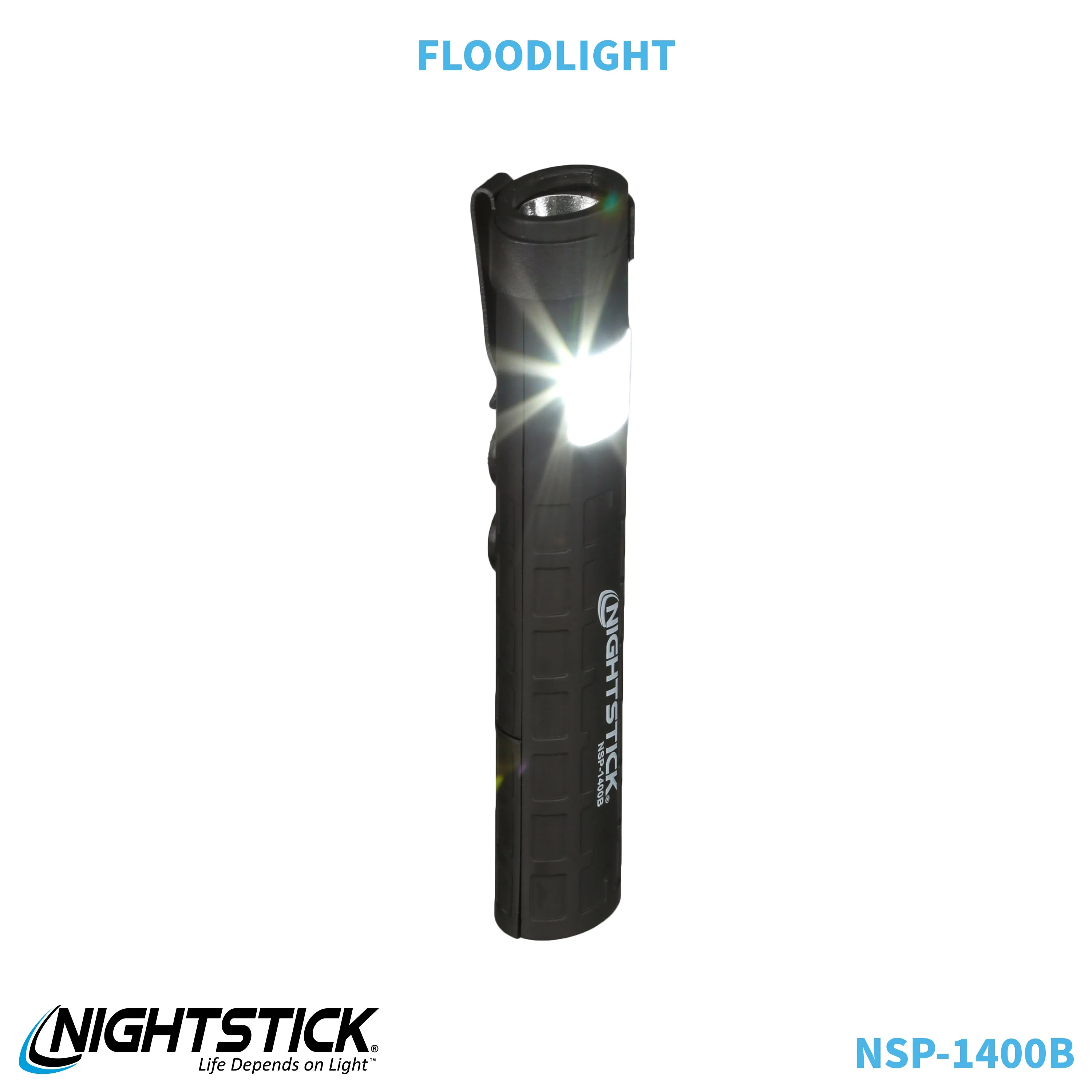 NSP-1400B: Dual-Switch Dual-Light Flashlight - 2 AAA