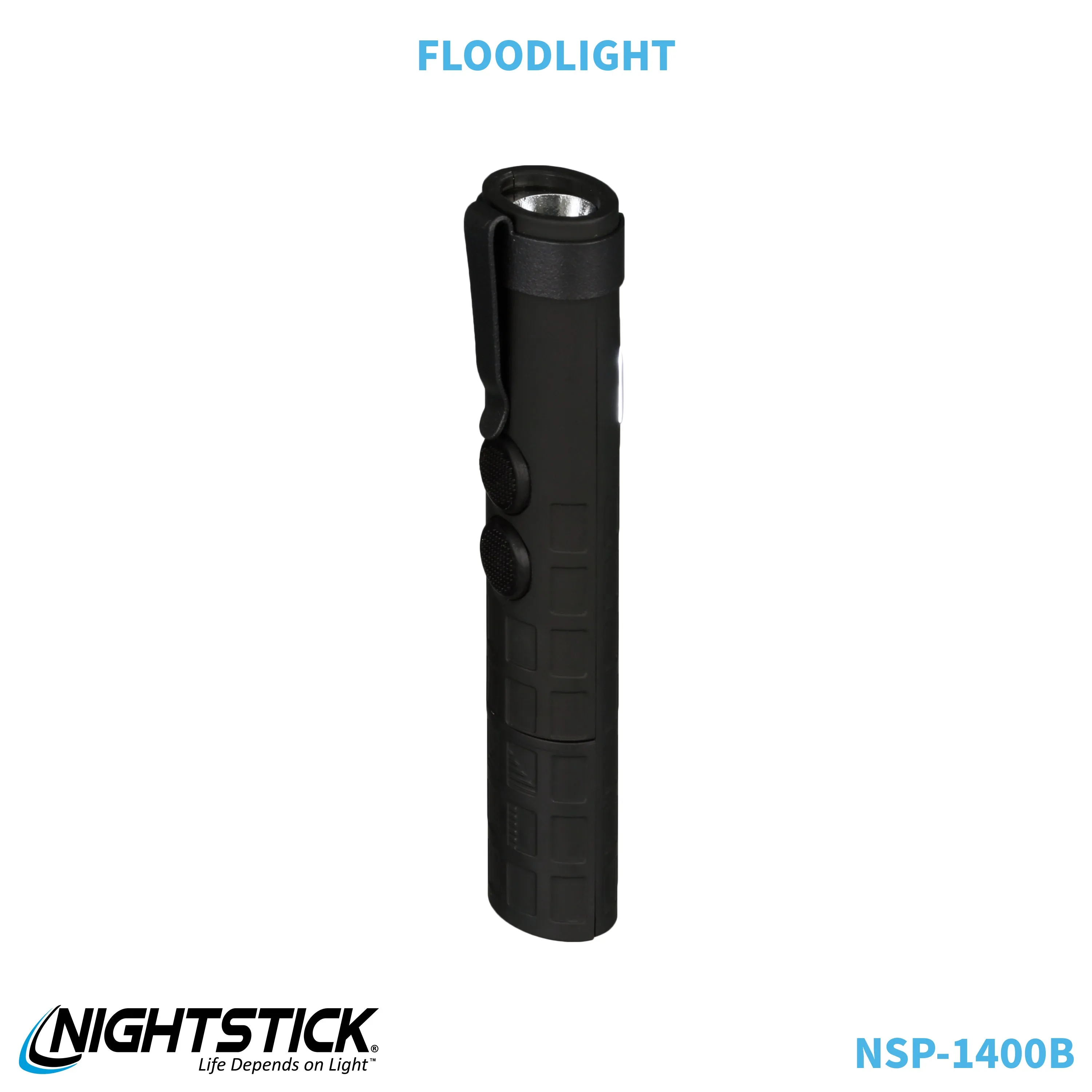 NSP-1400B: Dual-Switch Dual-Light Flashlight - 2 AAA