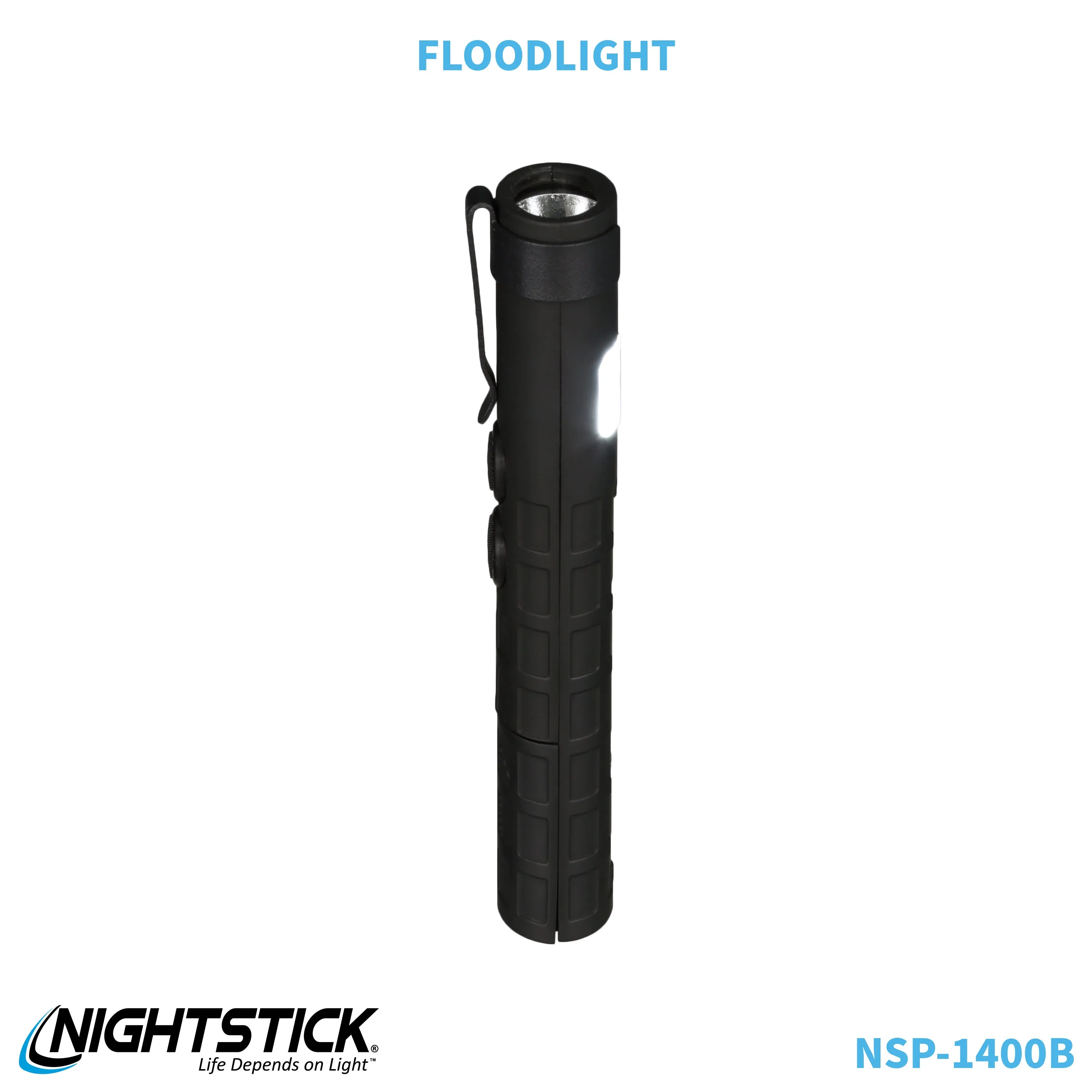 NSP-1400B: Dual-Switch Dual-Light Flashlight - 2 AAA