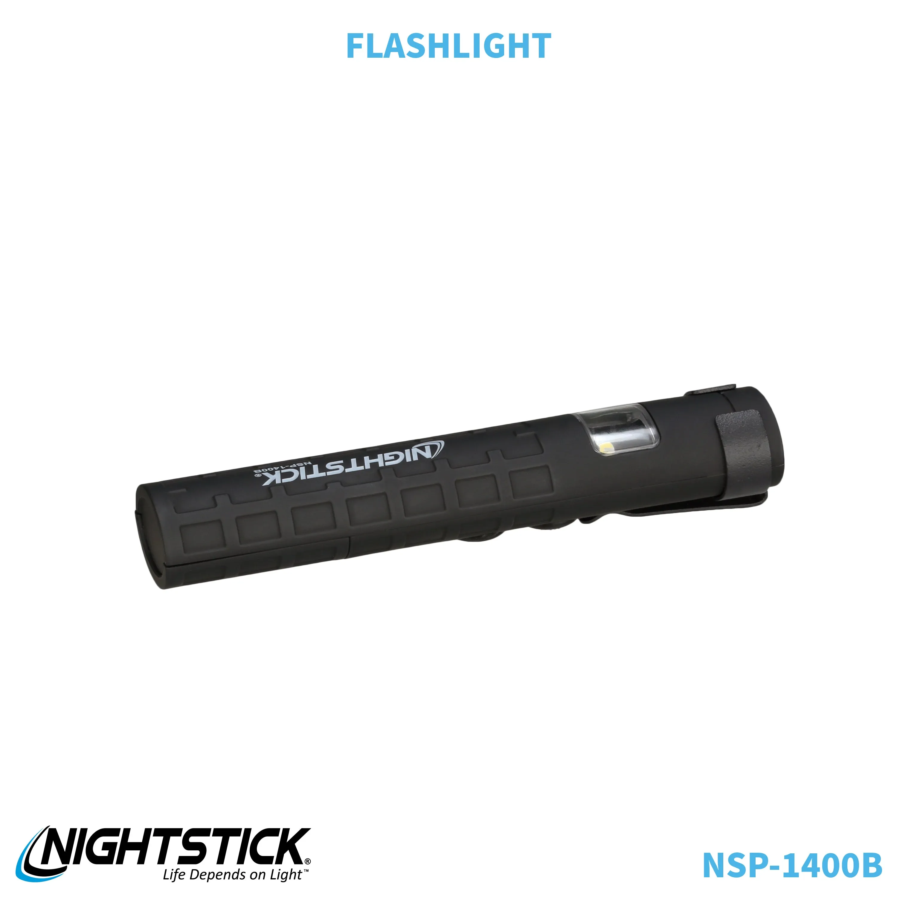 NSP-1400B: Dual-Switch Dual-Light Flashlight - 2 AAA