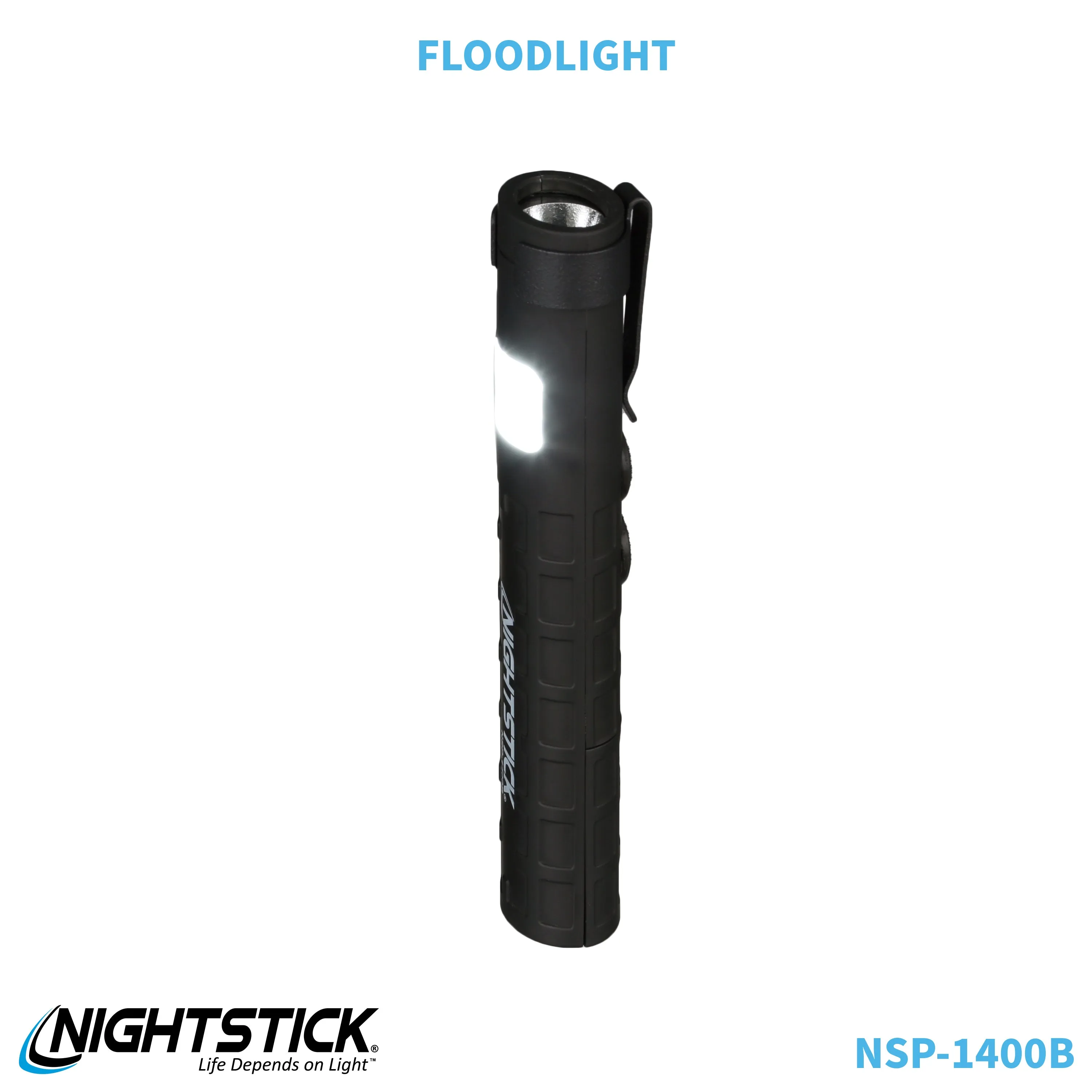 NSP-1400B: Dual-Switch Dual-Light Flashlight - 2 AAA