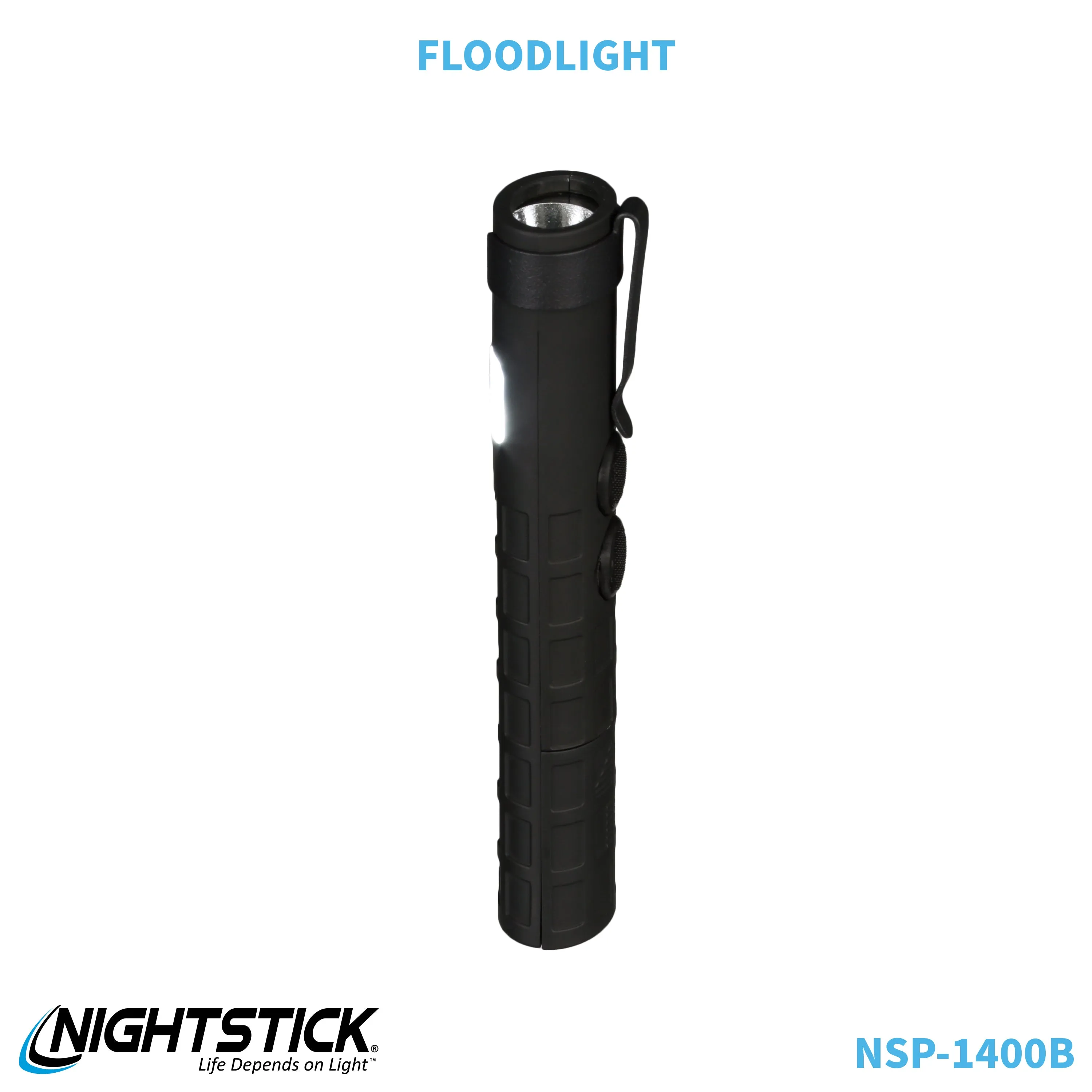 NSP-1400B: Dual-Switch Dual-Light Flashlight - 2 AAA