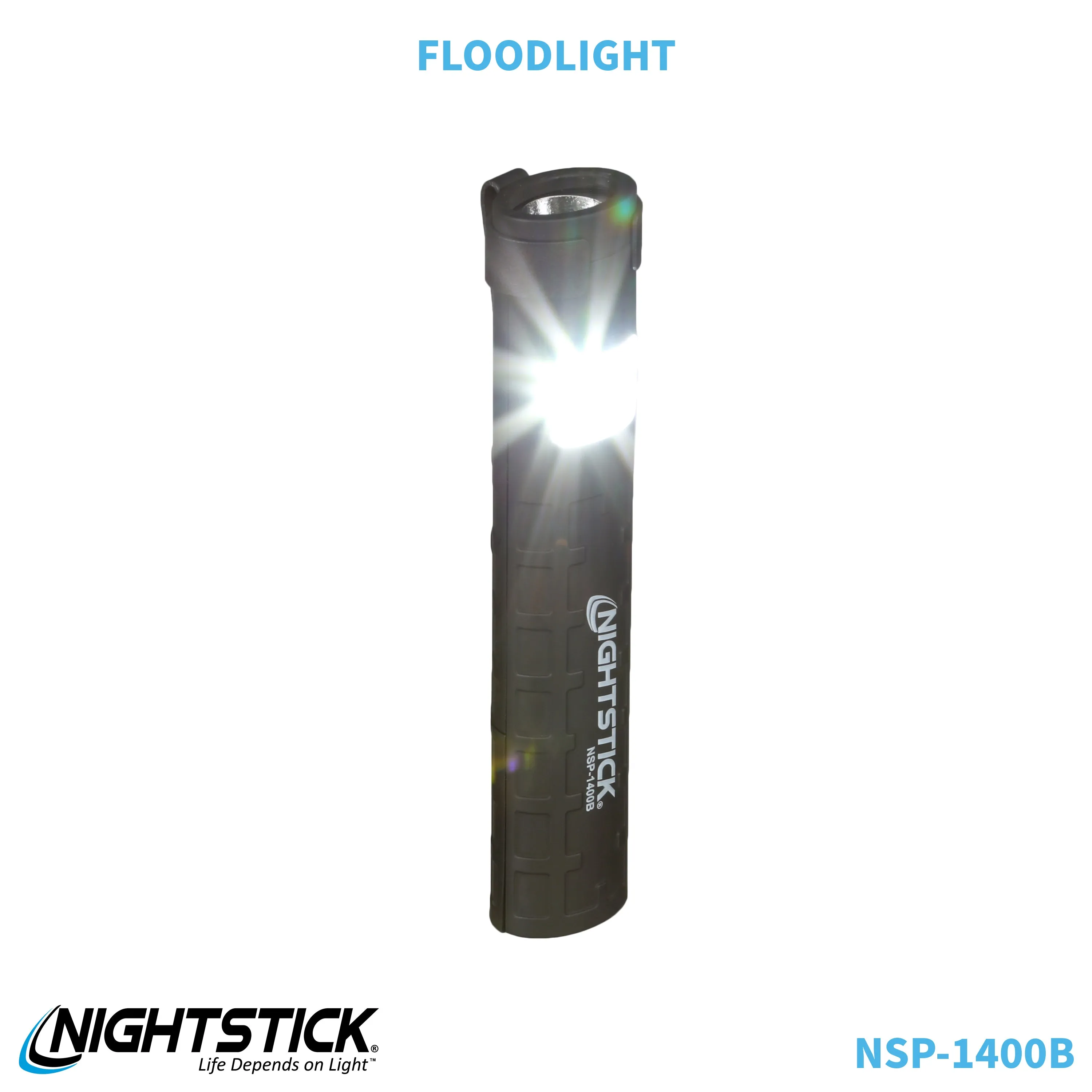 NSP-1400B: Dual-Switch Dual-Light Flashlight - 2 AAA