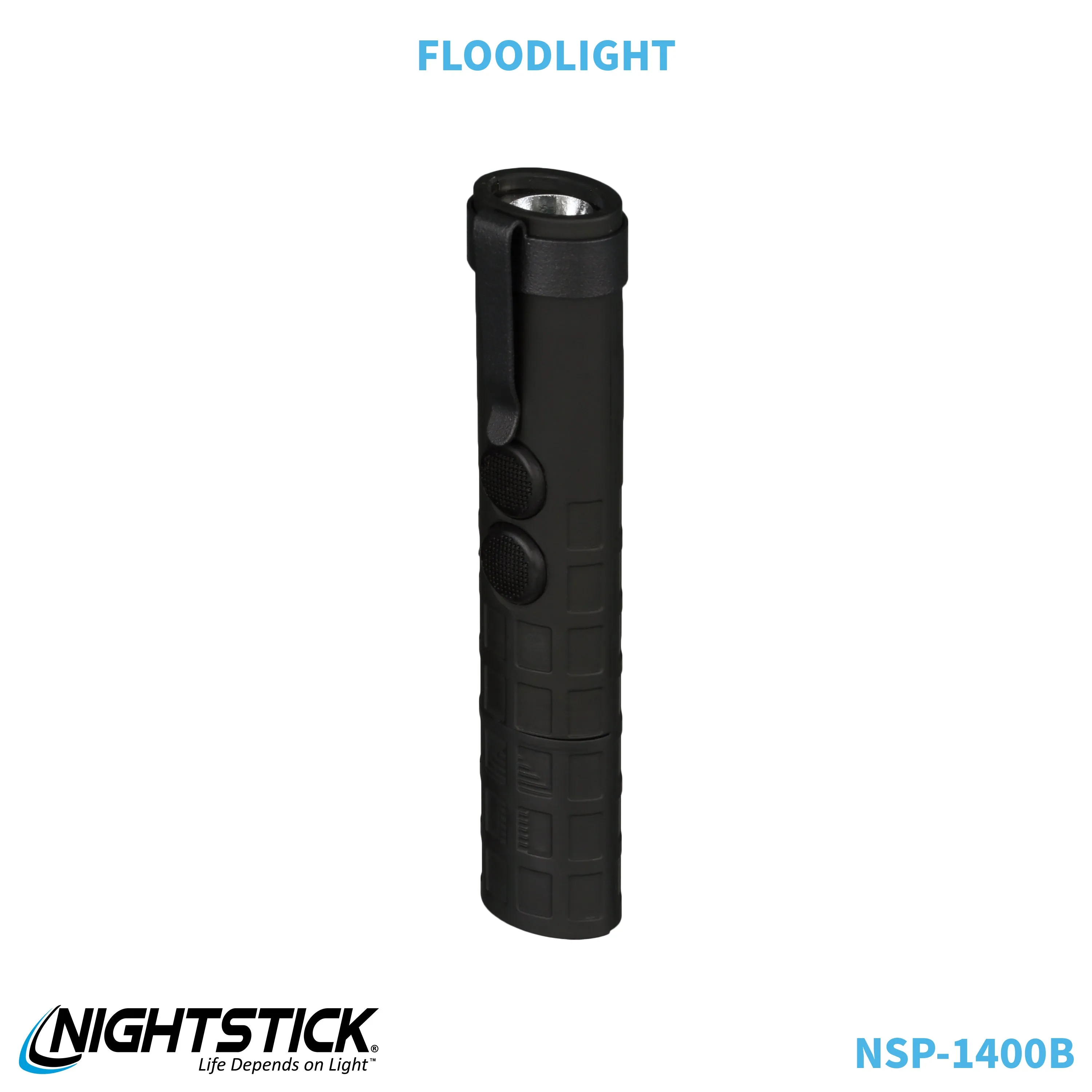 NSP-1400B: Dual-Switch Dual-Light Flashlight - 2 AAA