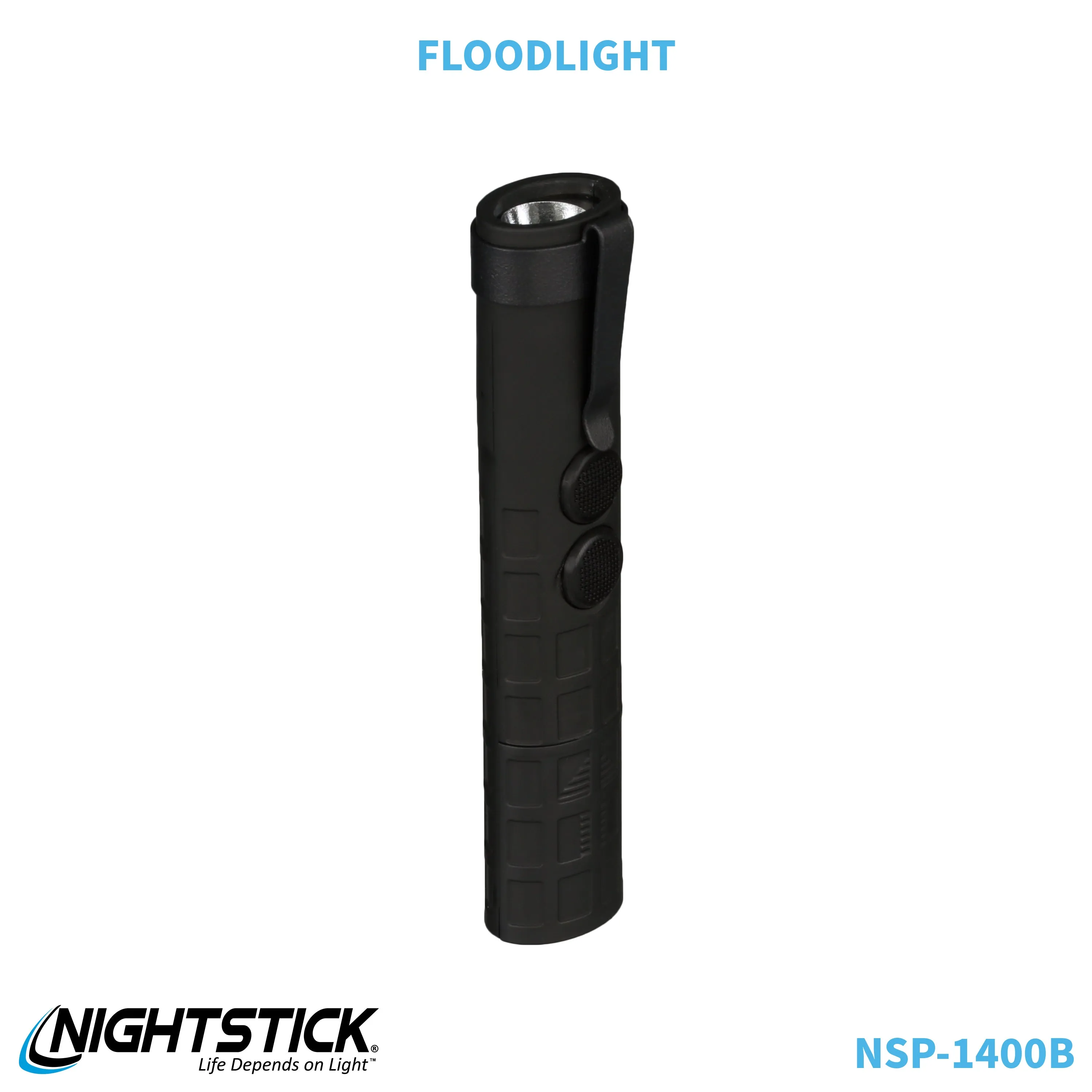 NSP-1400B: Dual-Switch Dual-Light Flashlight - 2 AAA