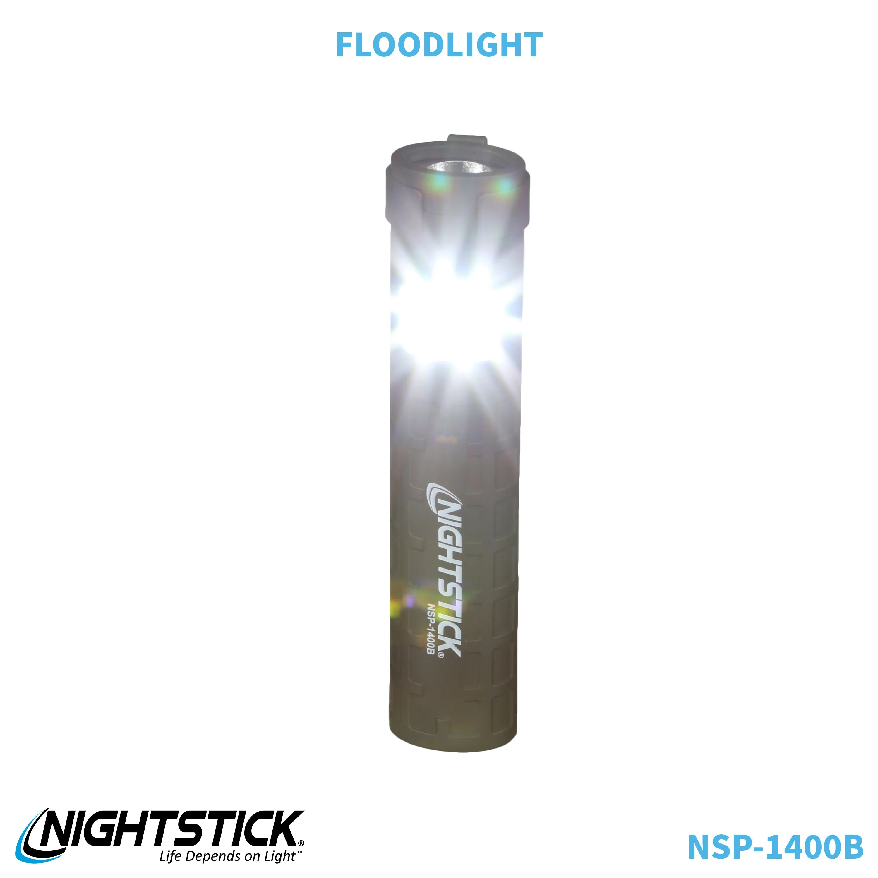 NSP-1400B: Dual-Switch Dual-Light Flashlight - 2 AAA