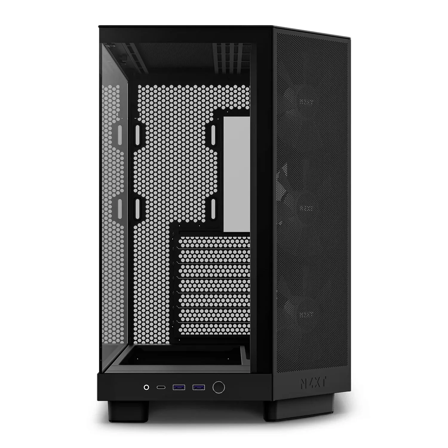 NZXT H6 Flow RGB Black ATX Gaming PC Case, Compact Dual Chamber Tempered Glass Mid Tower Desktop Case