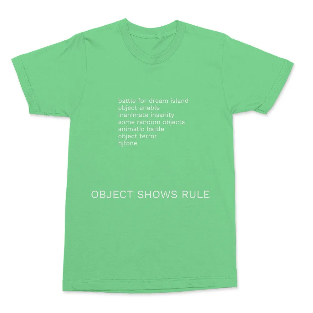 object show names shirt