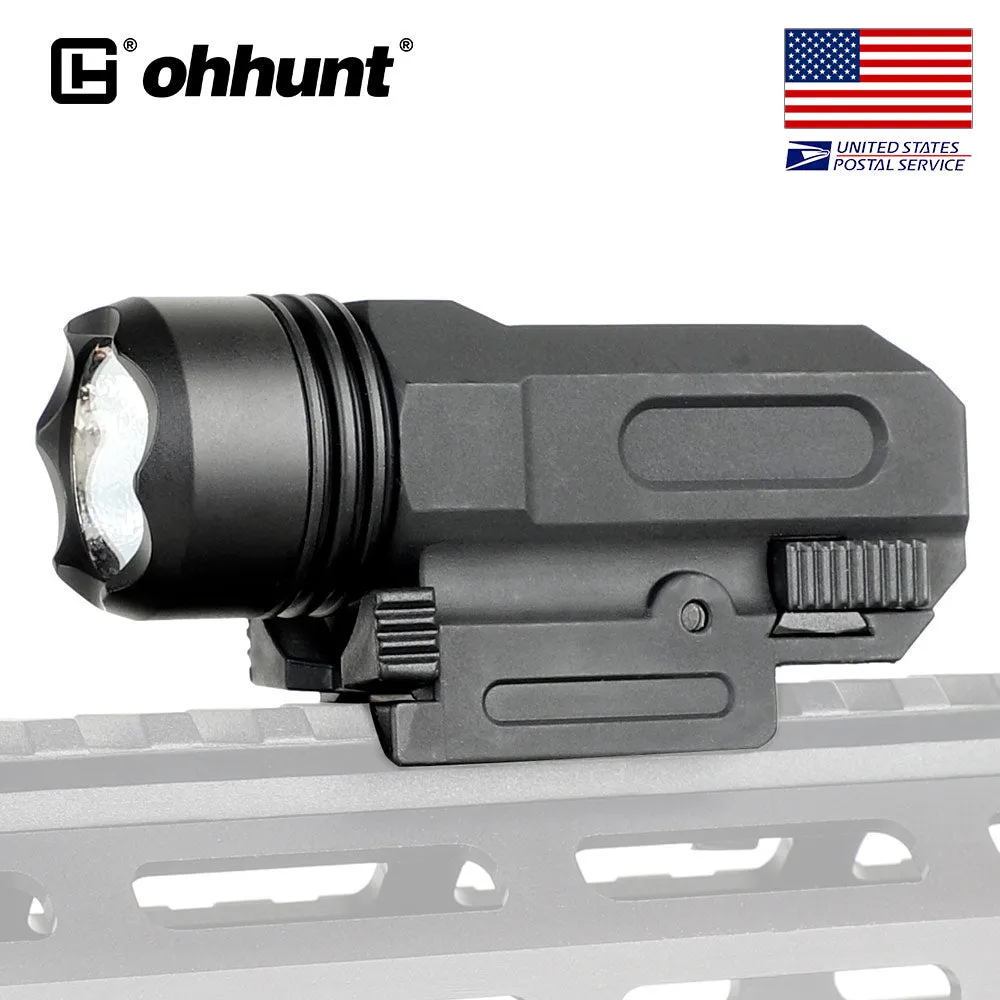 ohhunt Tactical 150 Lumen LED Flashlight with Picatinny Mount White Light Quick Release