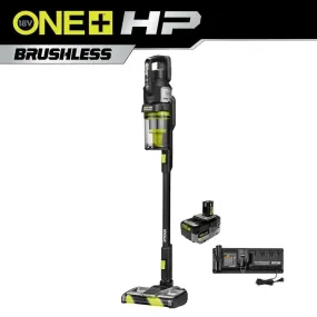 Open Box - ONE  HP 18V Brushless Cordless Advanced WHISPER Series Stick Vacuum Kit with 4.0 Ah Battery and Charger