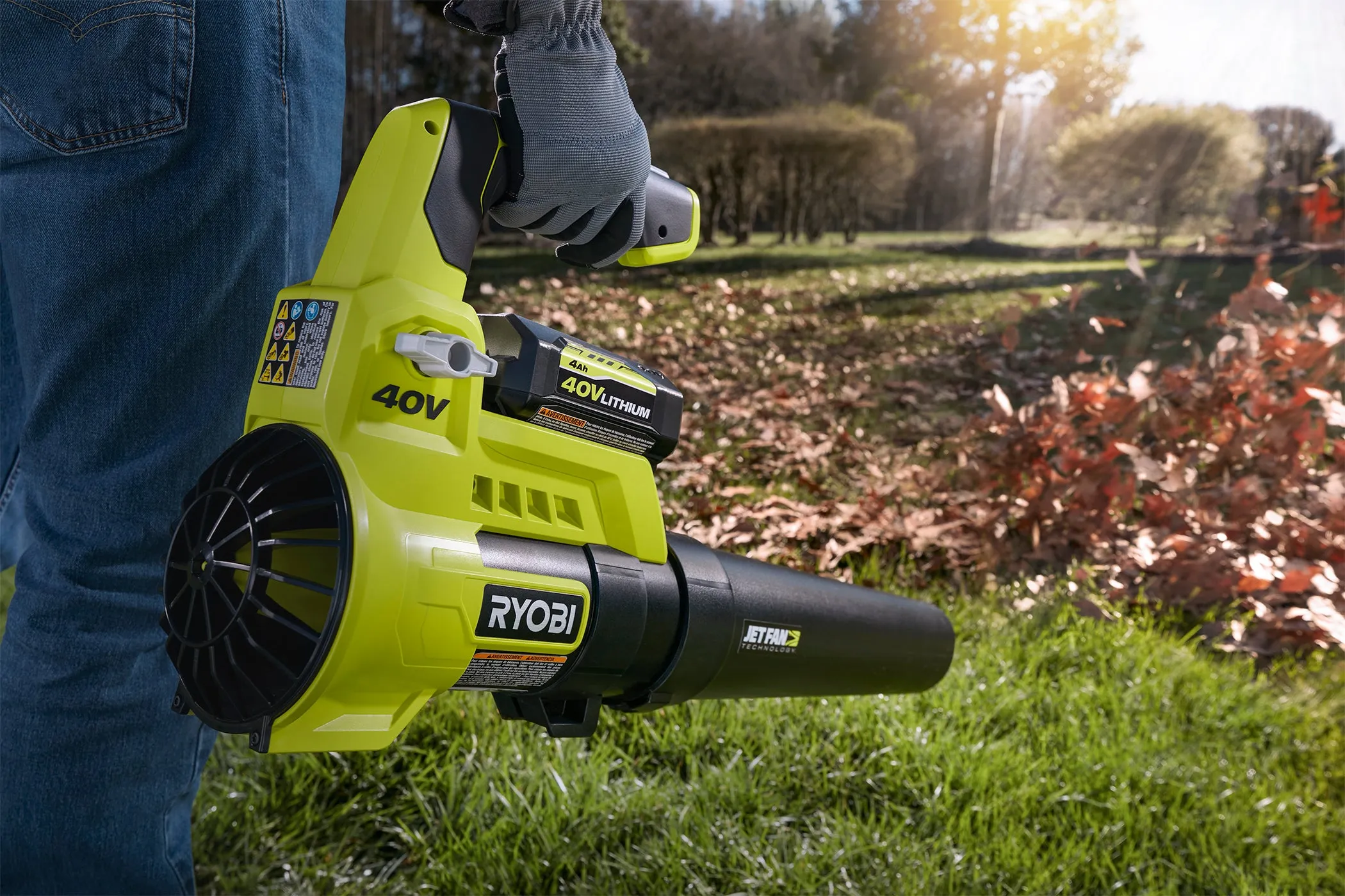 Open Box -  RYOBI 110 MPH 525 CFM 40-Volt Lithium-Ion Cordless Jet Fan Leaf Blower