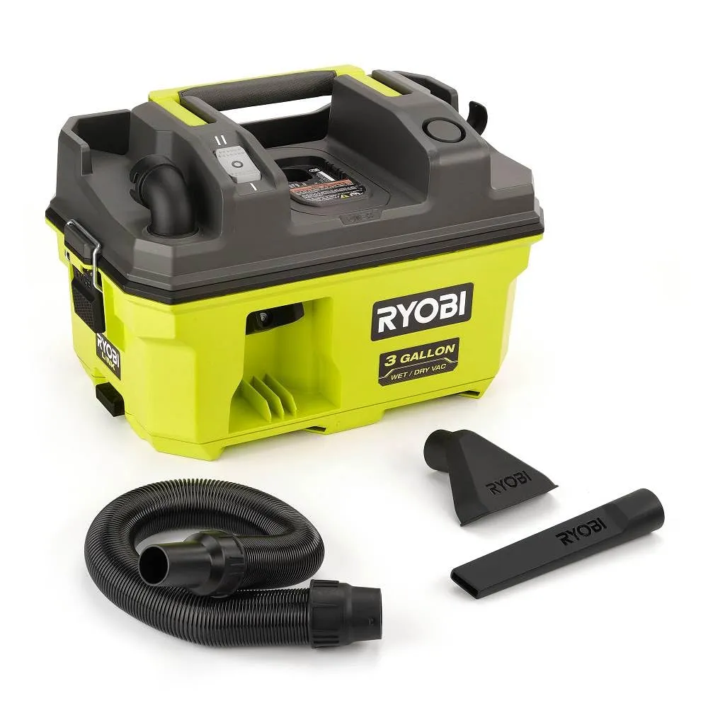 Open Box - RYOBI ONE  18V LINK Cordless 3 Gal. Wet/Dry Vacuum (Tool Only), Greens