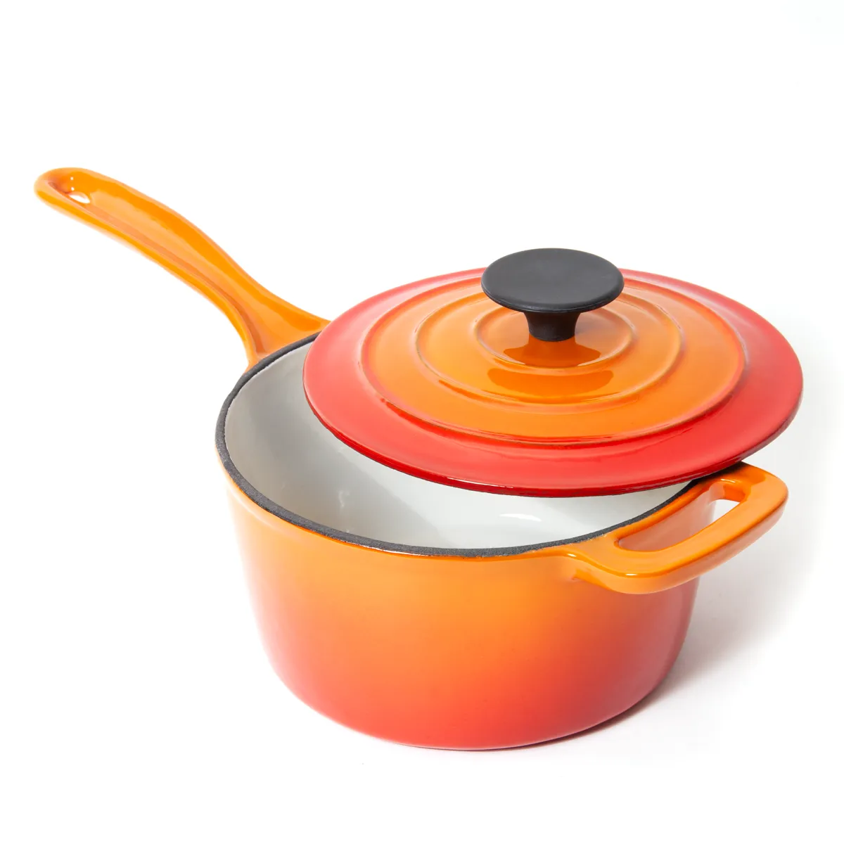 Orange Nardelli Enameled Cast Iron Saucepan - 2 Quart