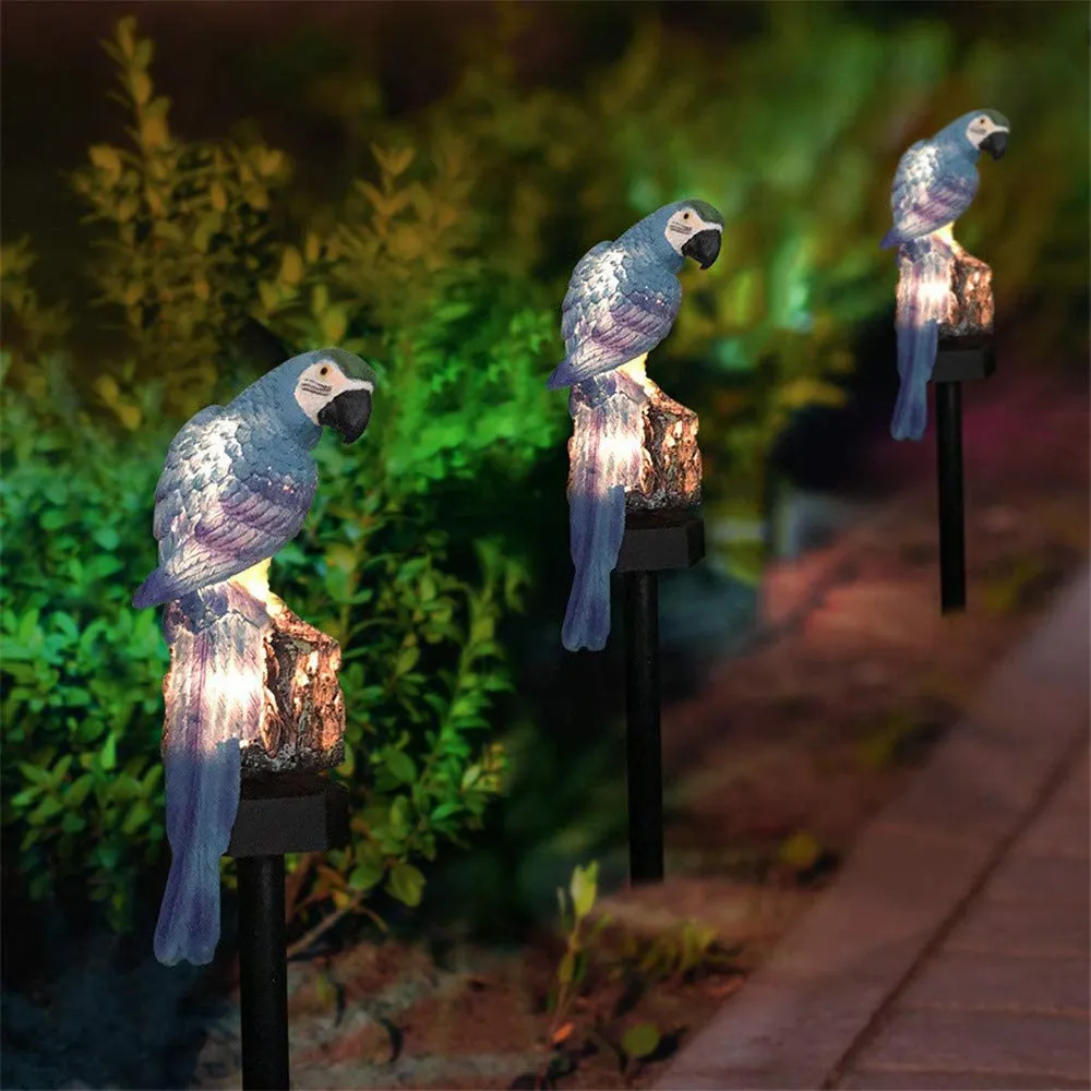 Outdoor Garden Parrot Bird Solar LED Decor Light-Blue