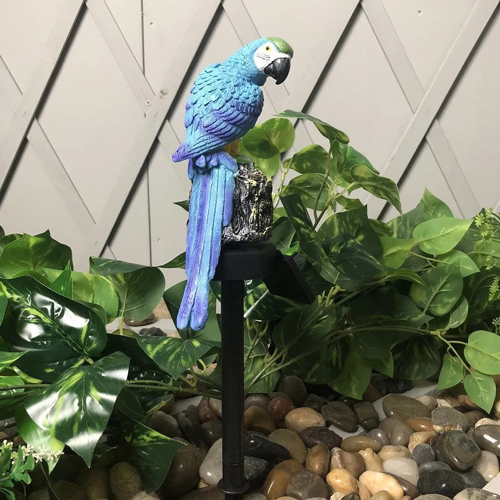 Outdoor Garden Parrot Bird Solar LED Decor Light-Blue