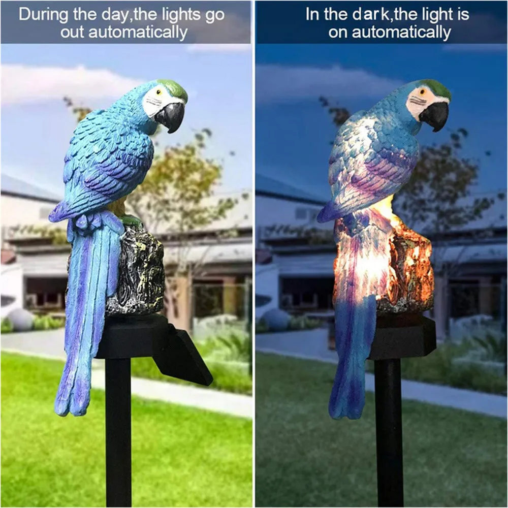 Outdoor Garden Parrot Bird Solar LED Decor Light-Blue