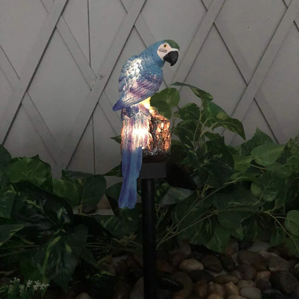 Outdoor Garden Parrot Bird Solar LED Decor Light-Blue