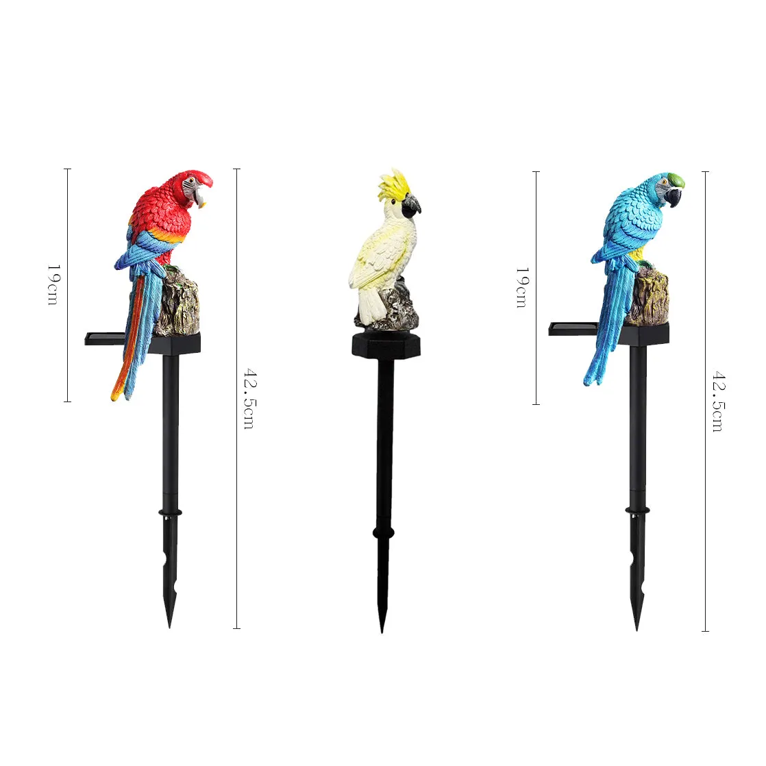 Outdoor Garden Parrot Bird Solar LED Decor Light-Blue