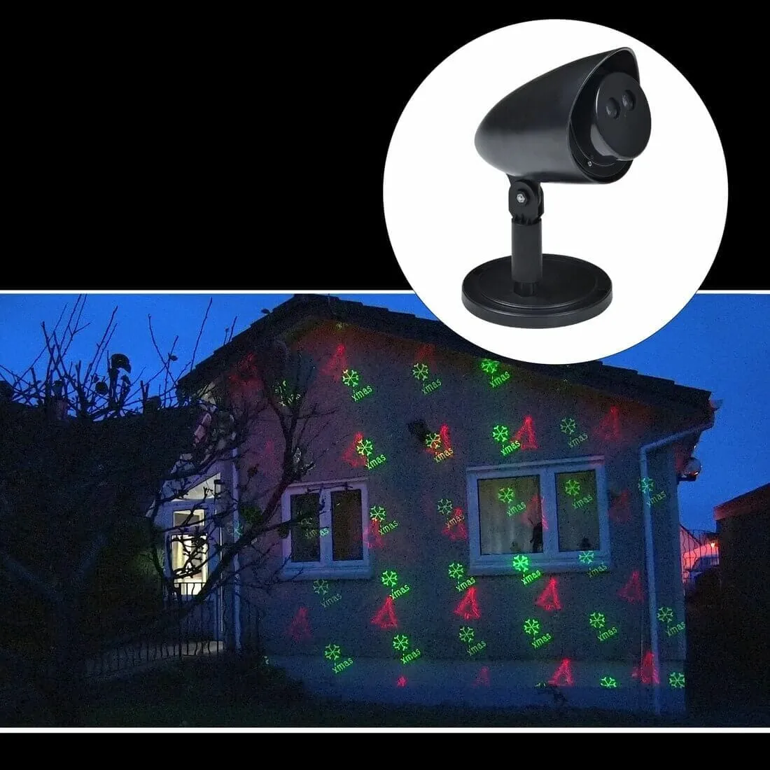 Outdoor Laser Light Projection Set - 8 Christmas Patterns