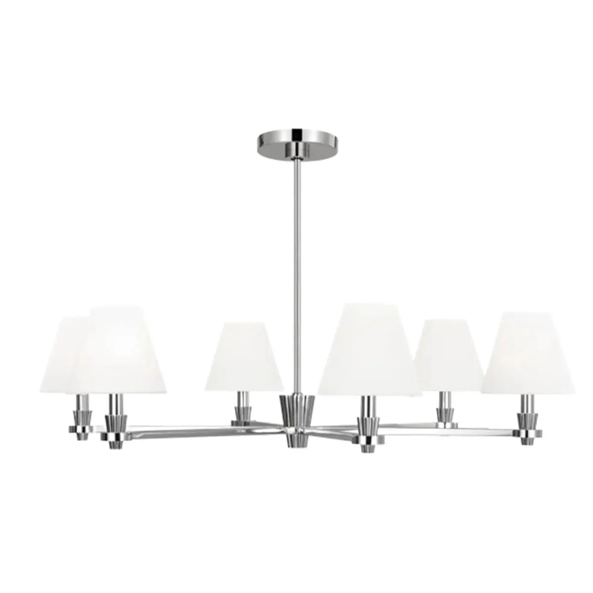 Paisley 36 in. 6 Lights Chandelier Polished Nickel Finish