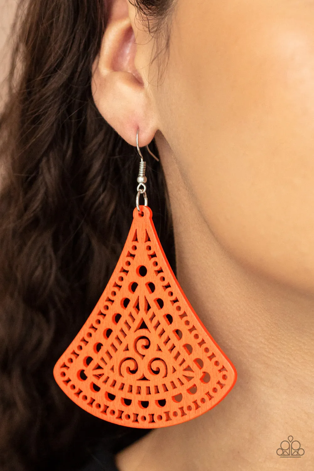 Paparazzi FAN to FAN - Orange Earrings