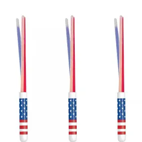 Patriotic American Flag Triple Glow Wands