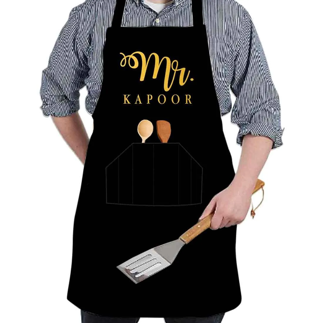 Personalised Cooking Apron With Name Anniversary Gifts for Him - Mr