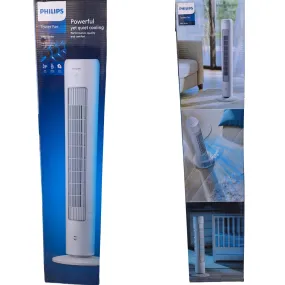 Philips CX 5535/00 White High Performance Bladeless Technology Tower Fan with Touchscreen Panel and Remote Control, Quiet Operation