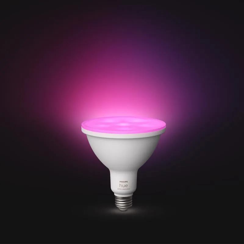 Philips Hue PAR 38 E26 (Medium) Smart-Enabled LED Bulb Color Changing 100 Watt Equivalence 1 pk