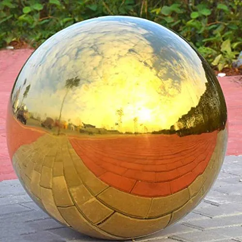 Pinakine® 304 Stainless Hollow Ball Seamless Mirror Ball Sphere Home Garden Gold 180Mm|60023440PNKL