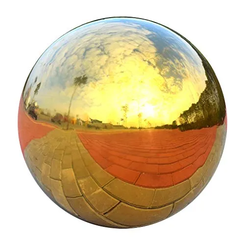 Pinakine® 304 Stainless Hollow Ball Seamless Mirror Ball Sphere Home Garden Gold 180Mm|60023440PNKL