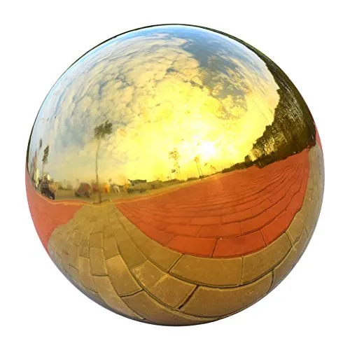 Pinakine® 304 Stainless Hollow Ball Seamless Mirror Ball Sphere Home Garden Gold 180Mm|60023440PNKL