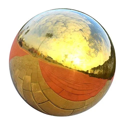 Pinakine® 304 Stainless Hollow Ball Seamless Mirror Ball Sphere Home Garden Gold 180Mm|60023440PNKL