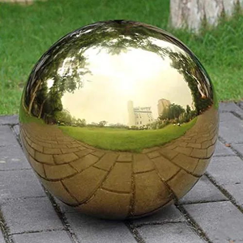 Pinakine® 304 Stainless Hollow Ball Seamless Mirror Ball Sphere Home Garden Gold 180Mm|60023440PNKL