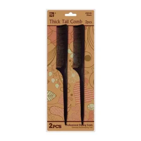 PLASTIC COMB SET THICK TAIL COMB 2 PCS 9" (BLACK)