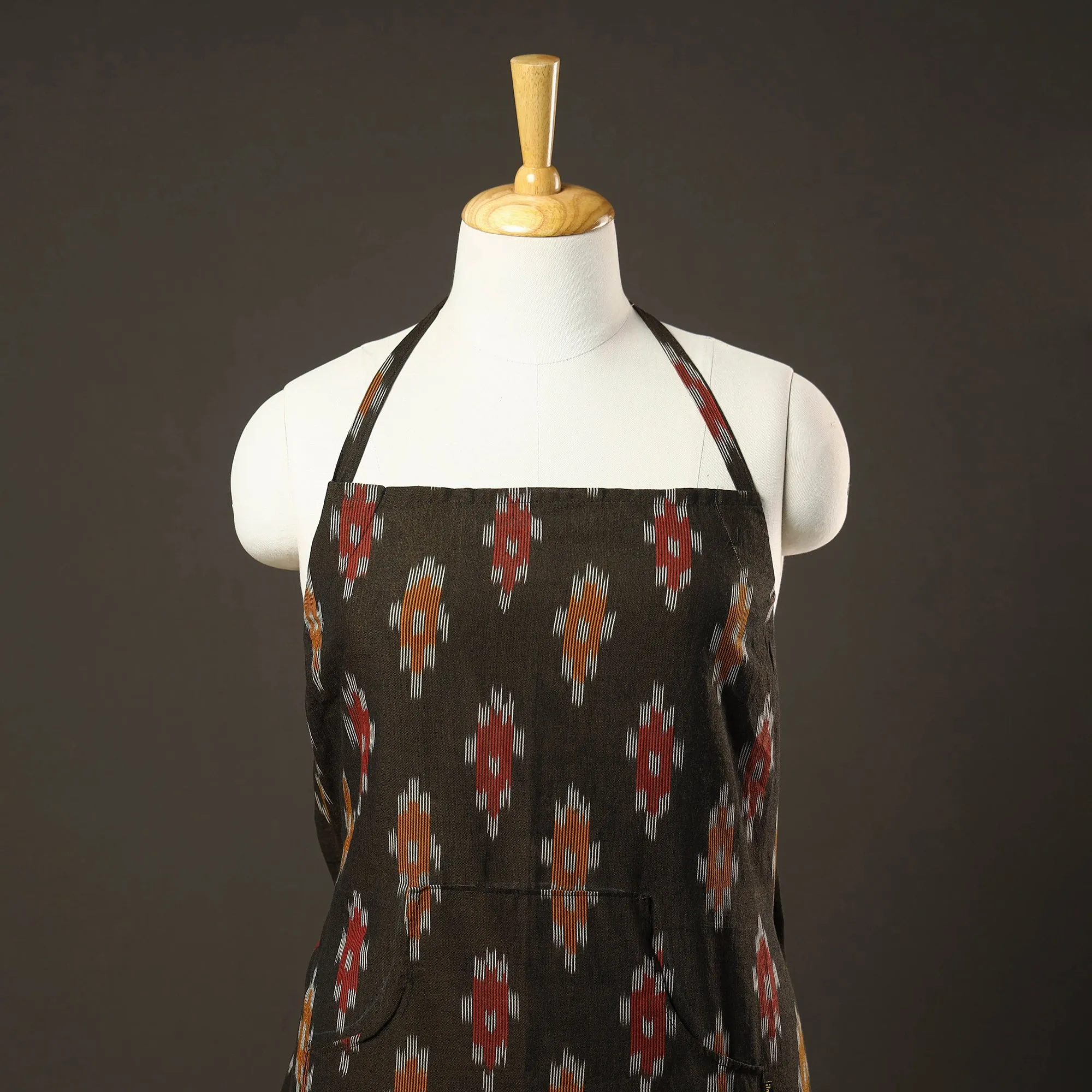 Pochampally Ikat Weave Cotton Apron with Pocket 52