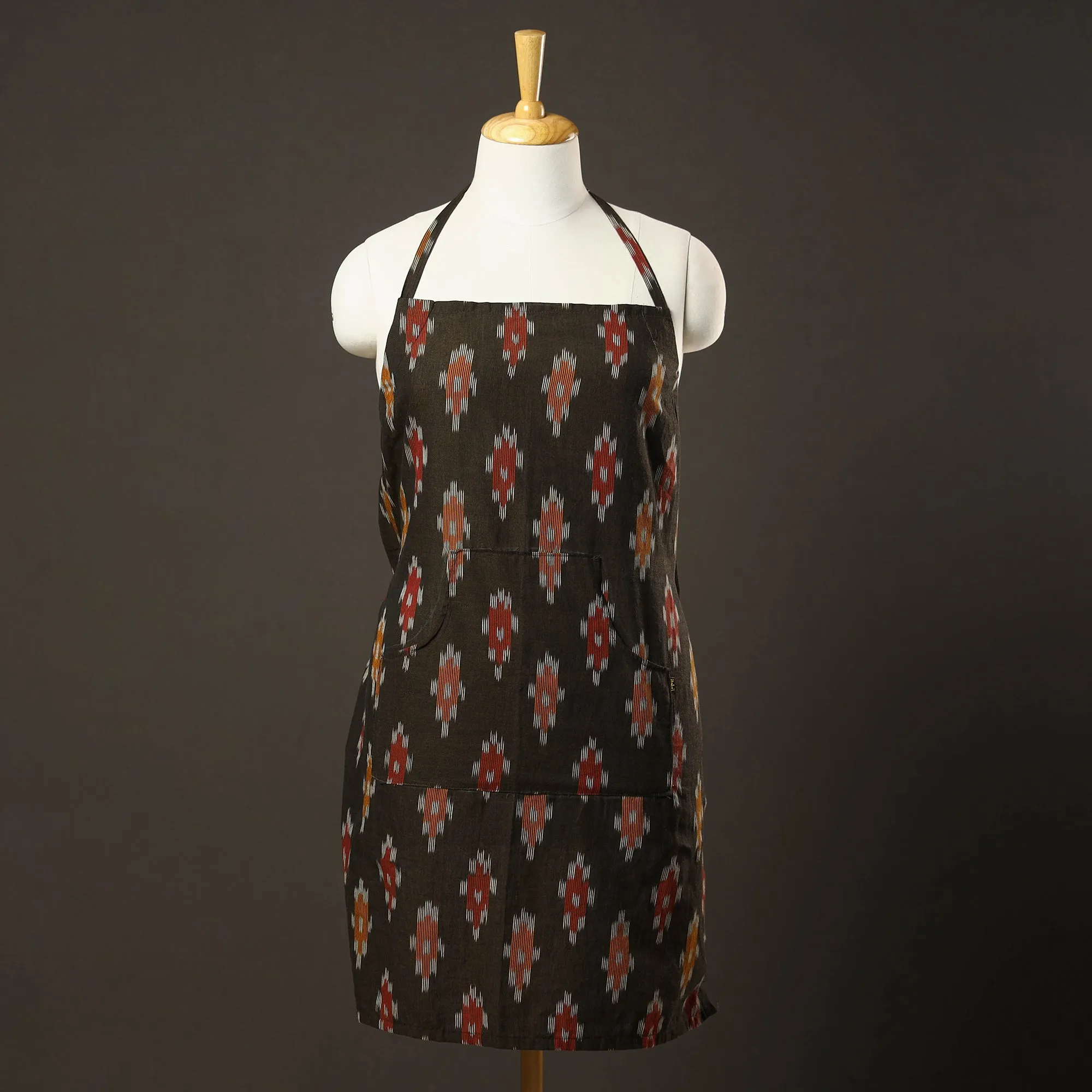 Pochampally Ikat Weave Cotton Apron with Pocket 52