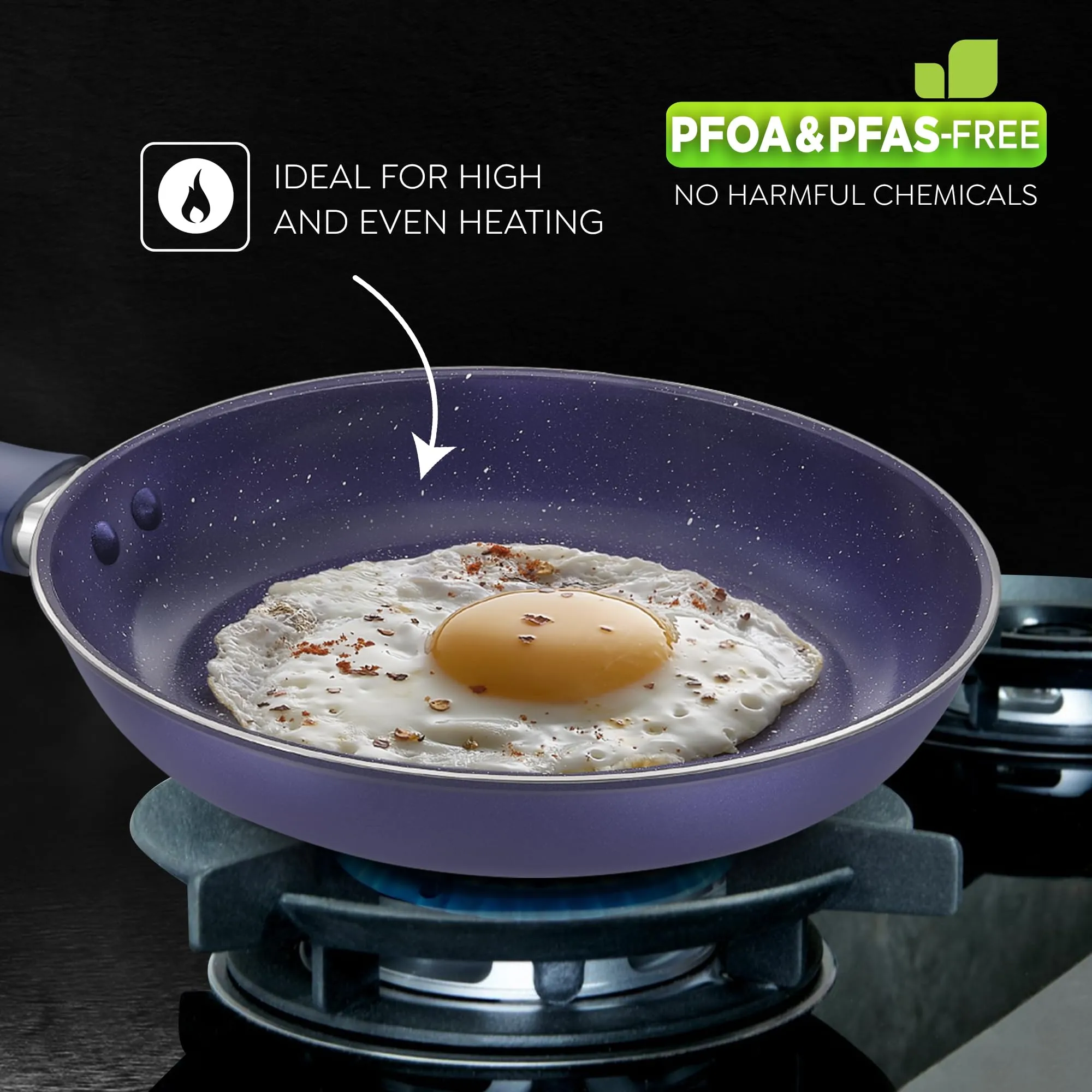 Prestige Ceraglide Ceramic Coated 18 cm Non-Stick Fry Pan | Consumes Less Oil | Preferred for High Heating & Even Heating | Stain-Resistant | Gas & Induction Compatible | No Harmful Chemicals