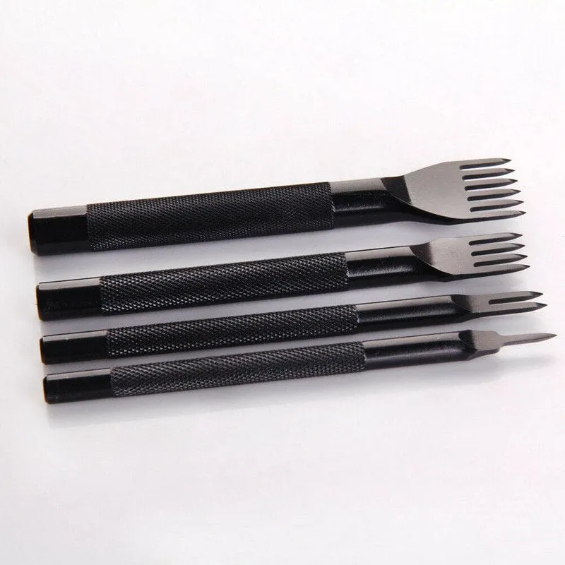 Pricking Irons  Stitching Leather Craft Irons | Lacing Punch Chisel Set | 6/5/4/3 mm Stitching Length | 1 2 4 6 prong Leathercraft Punching