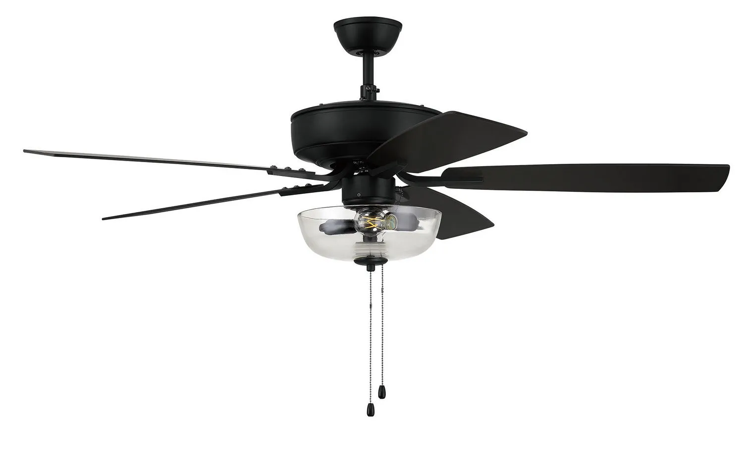 Pro Plus 101 Clear Bowl Light Kit 52" Ceiling Fan in Flat Black