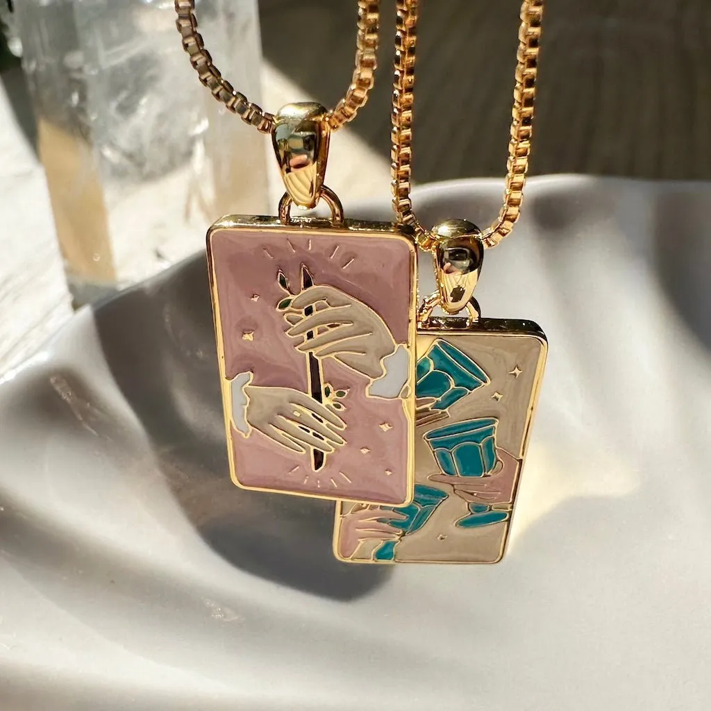 Queen of Wands Tarot Pendant Necklace