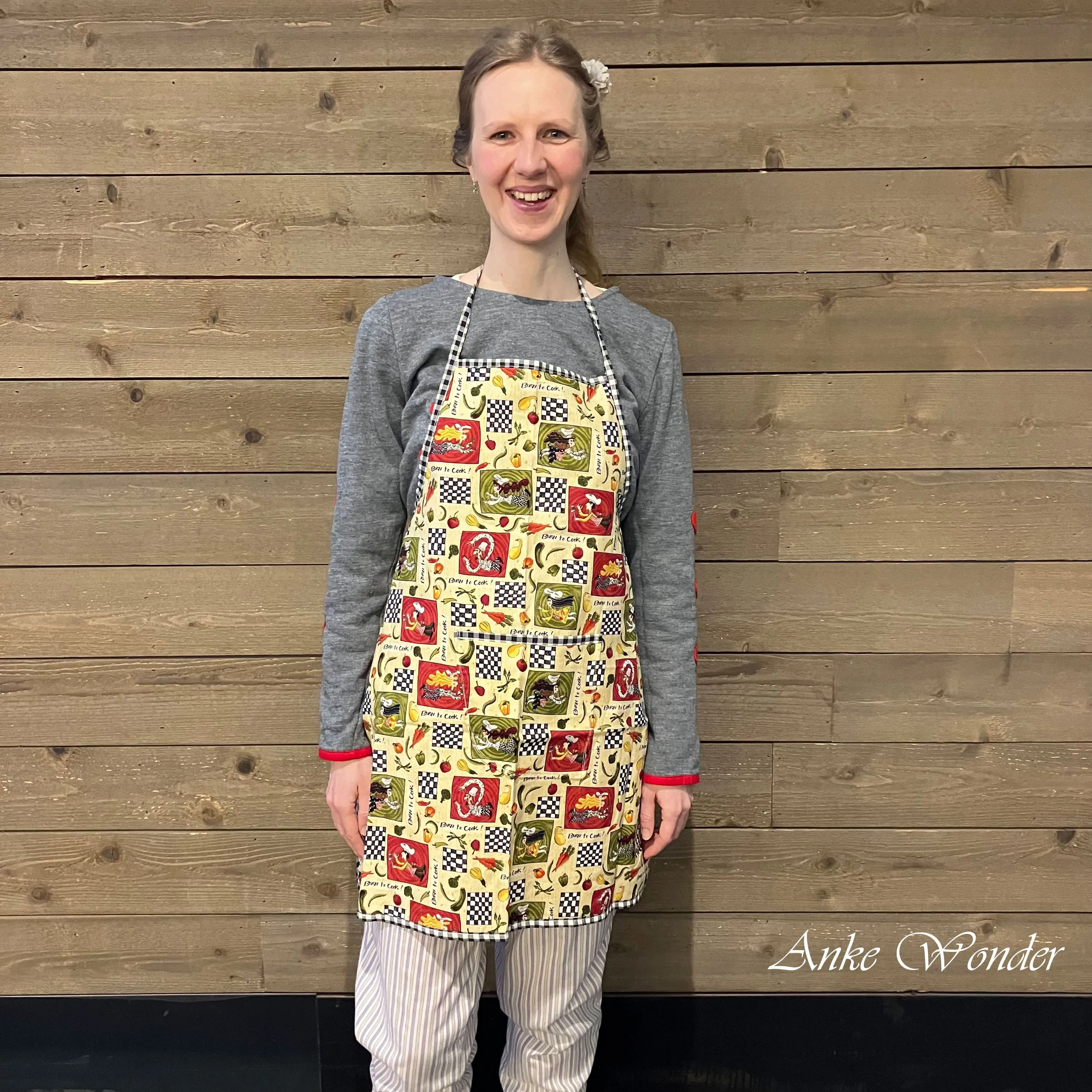 "Born to cook" Cotton Kitchen Apron with Pocket